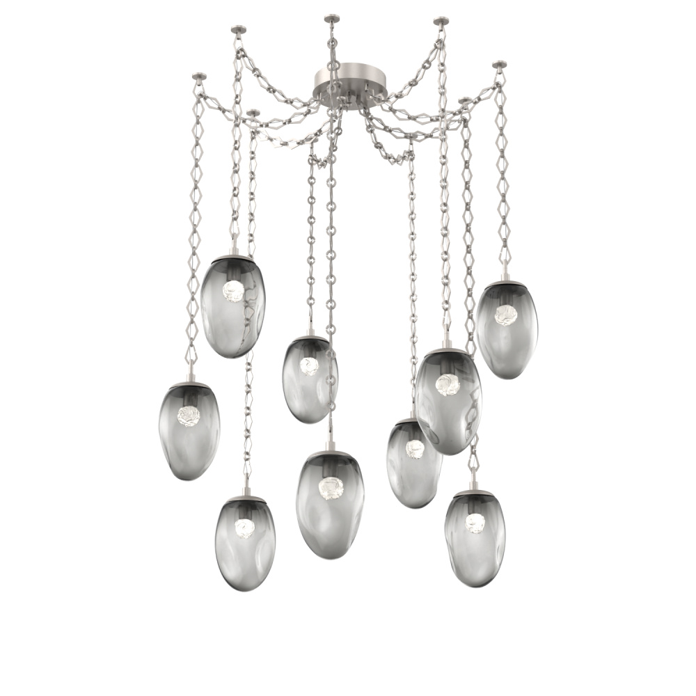 Meteo LED Multi Light Pendant Multi Port Canopy Beige Silver