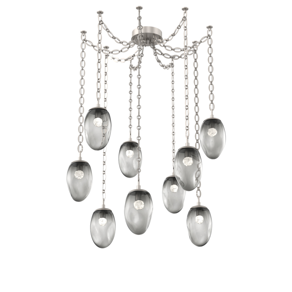 Meteo LED Multi Light Pendant Multi Port Canopy Beige Silver