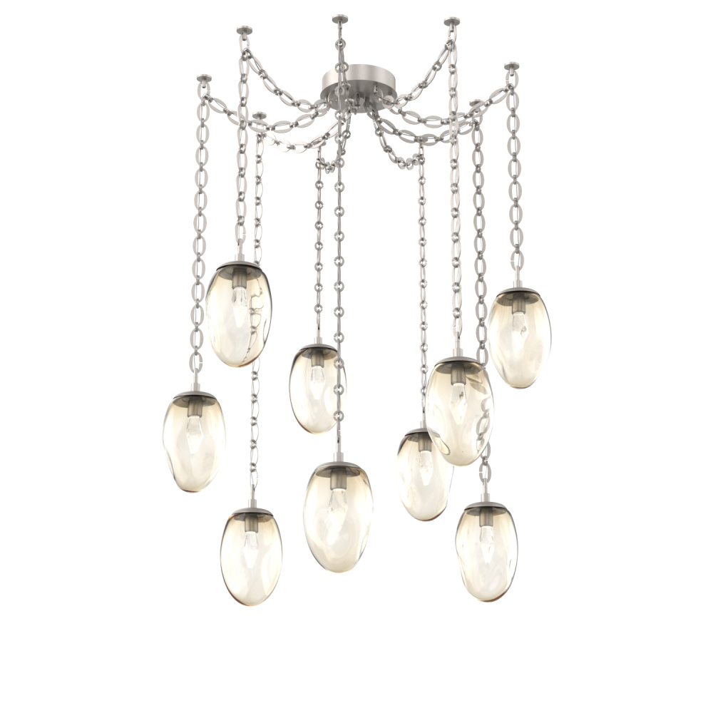 Meteo LED Multi Light Pendant Multi Port Canopy Beige Silver