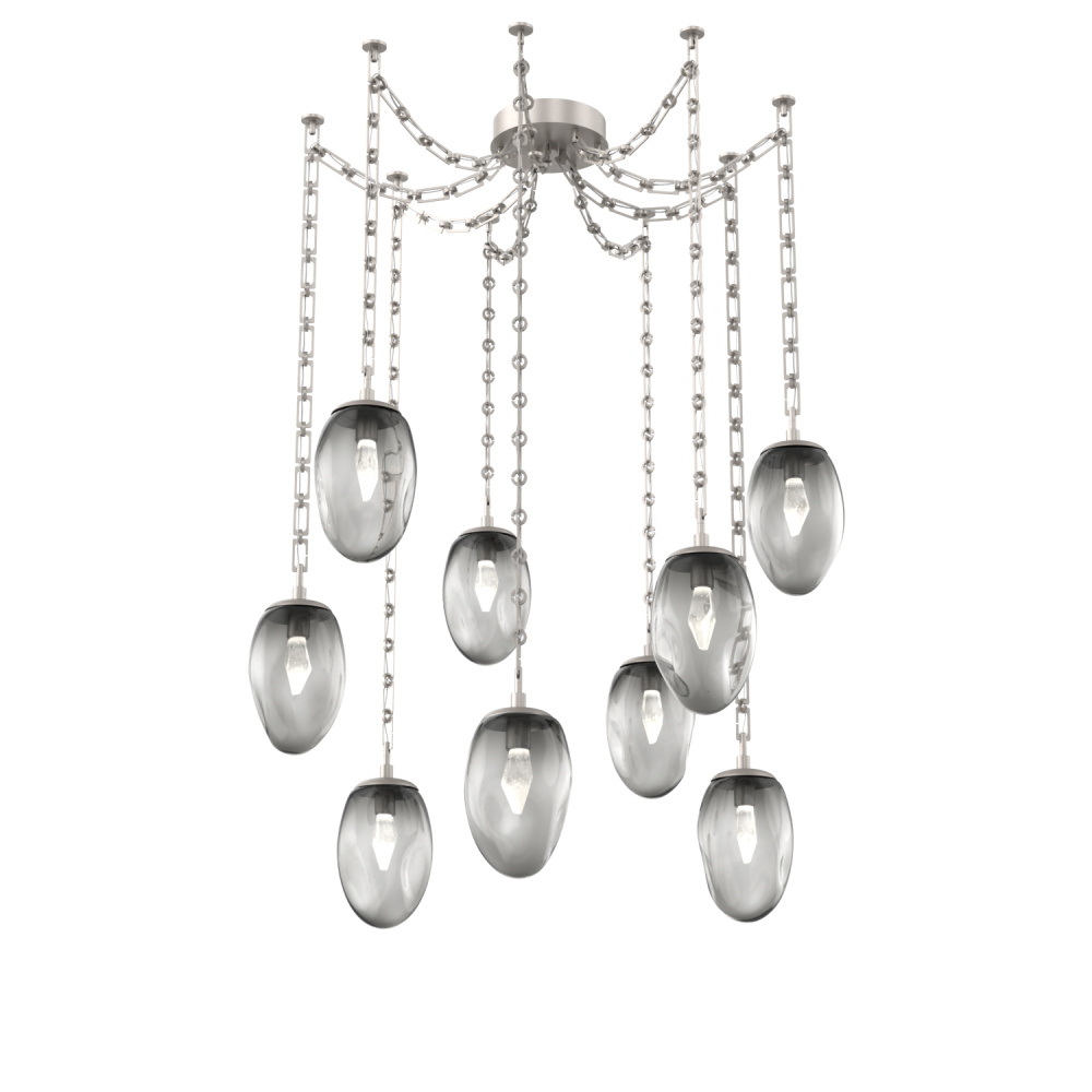 Meteo LED Multi Light Pendant Multi Port Canopy Beige Silver