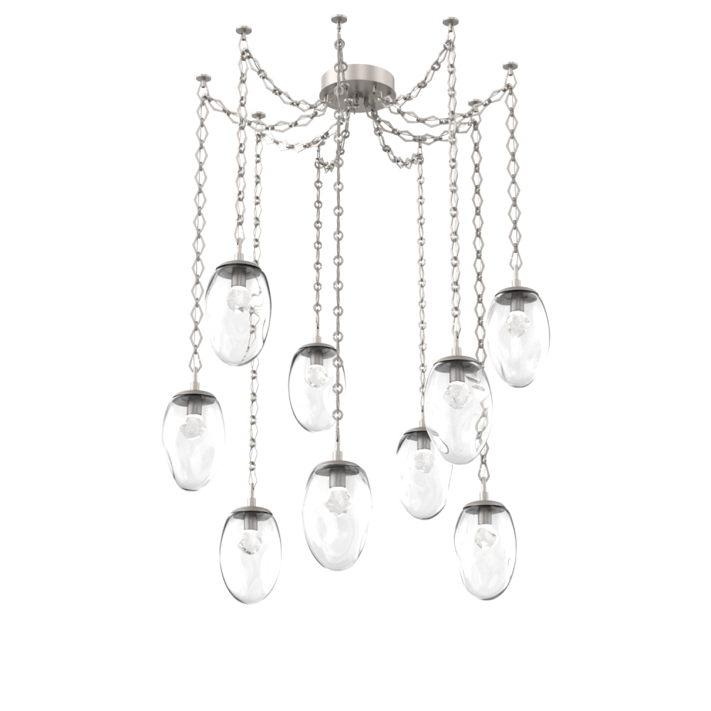 Meteo LED Multi Light Pendant Multi Port Canopy Beige Silver