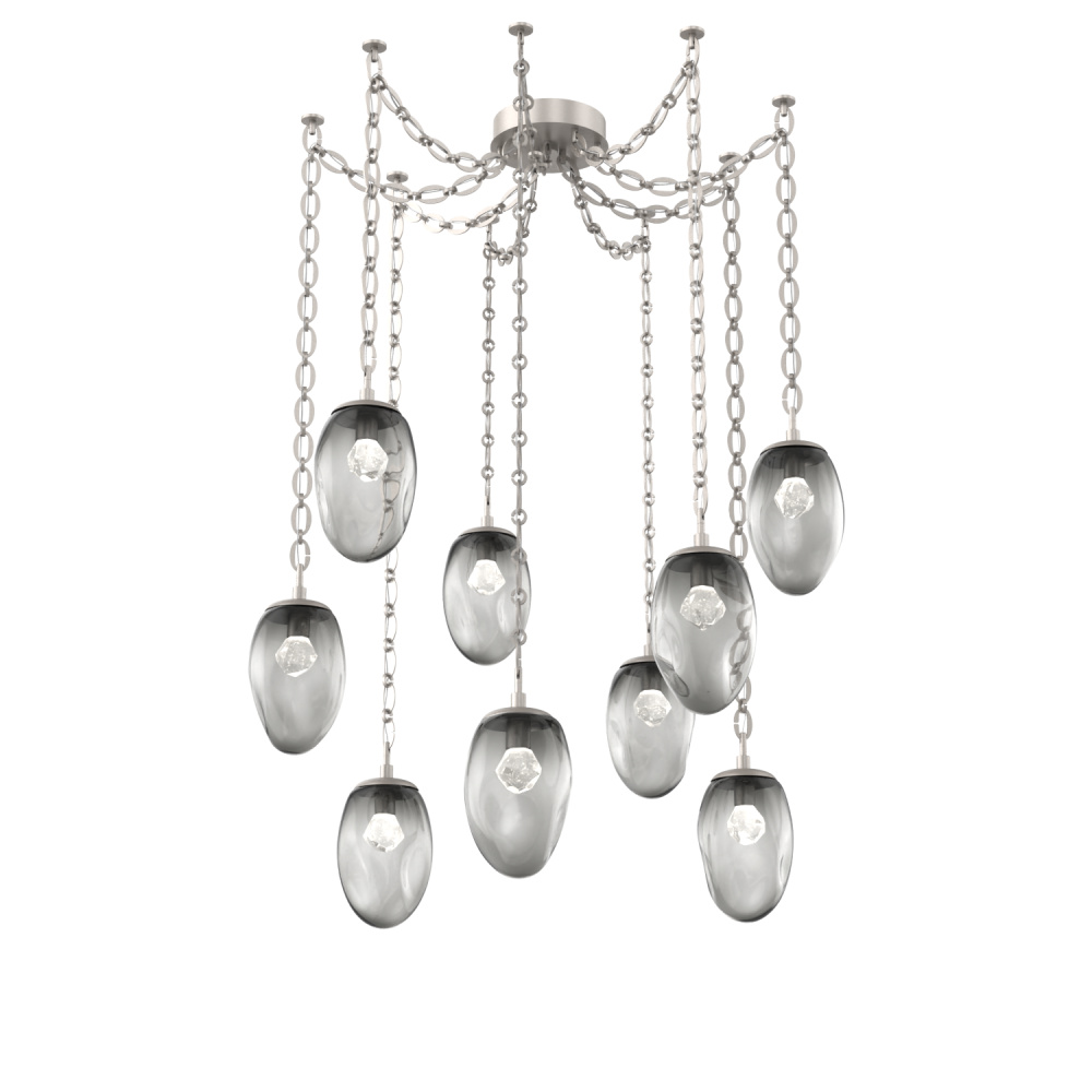 Meteo LED Multi Light Pendant Multi Port Canopy Beige Silver