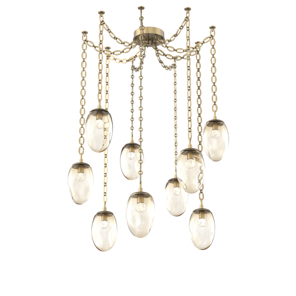 Meteo LED Multi Light Pendant Gilded Brass