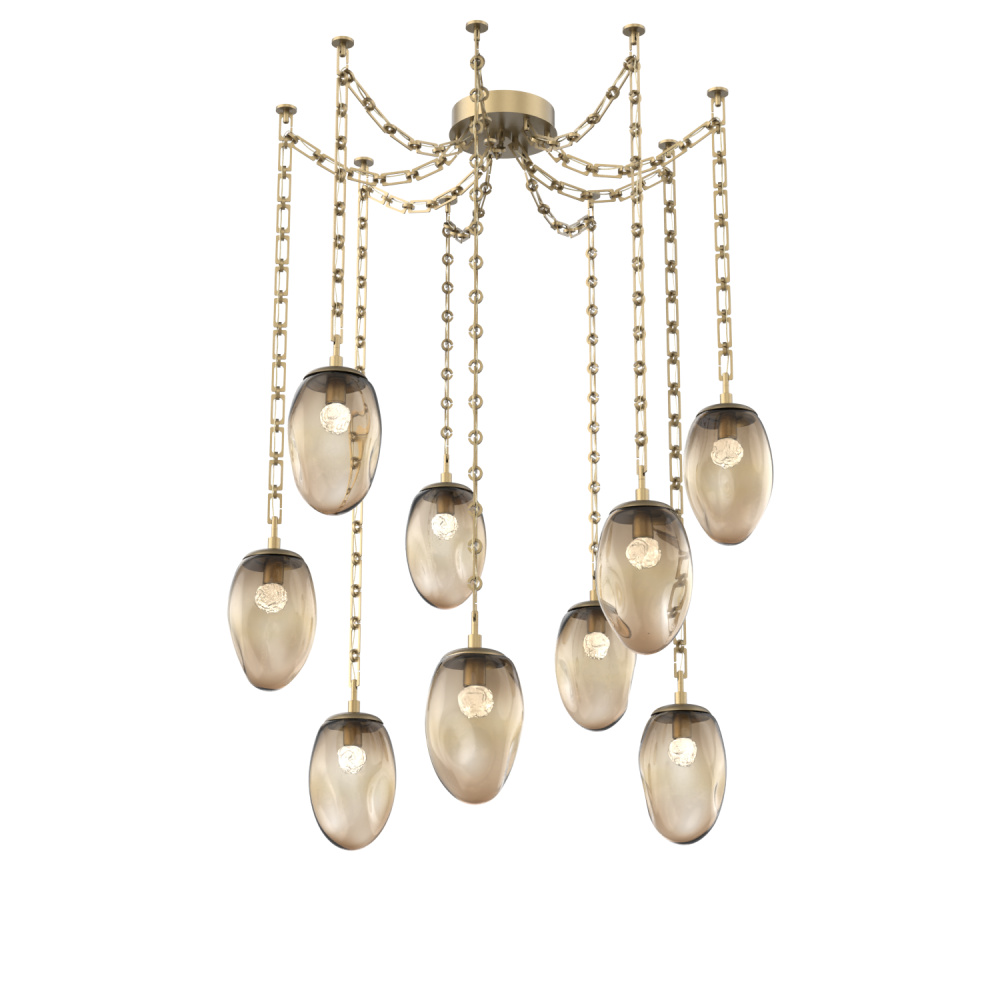 Meteo LED Multi Light Pendant Gilded Brass