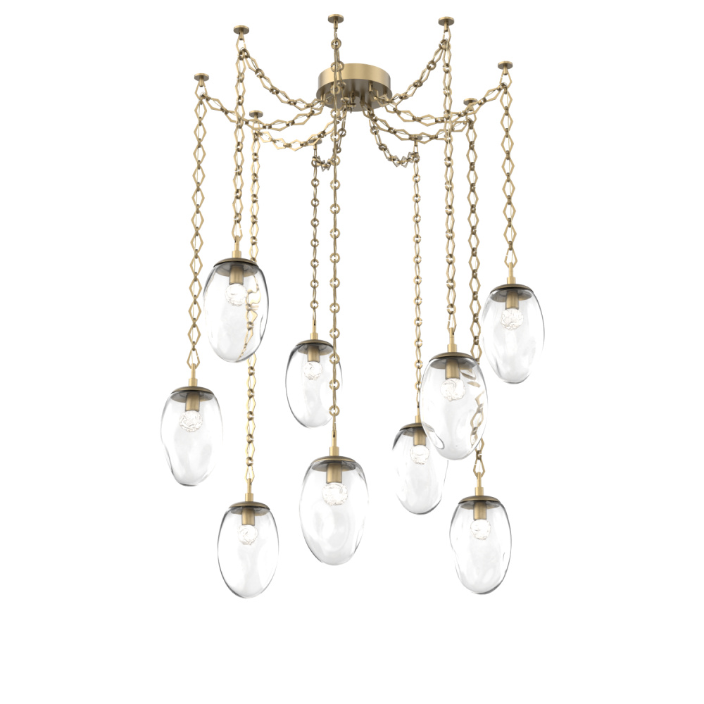 Meteo LED Multi Light Pendant Gilded Brass