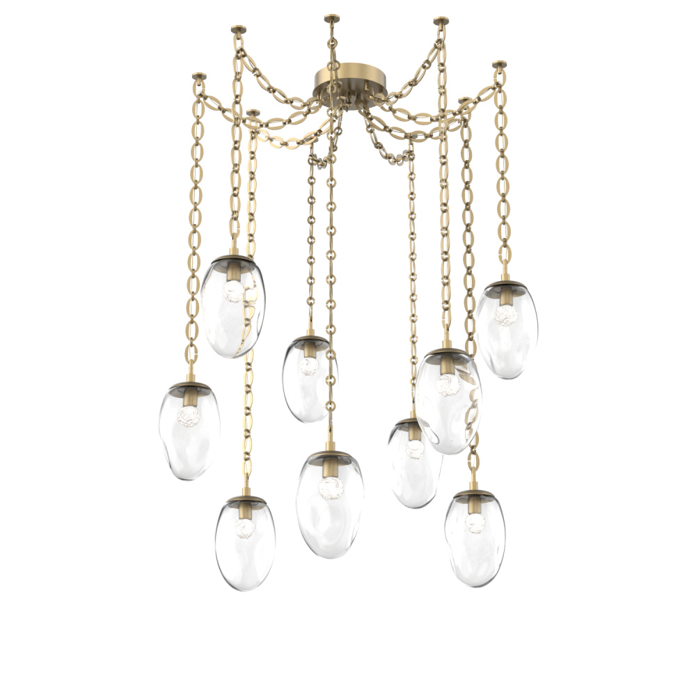 Meteo LED Multi Light Pendant Gilded Brass
