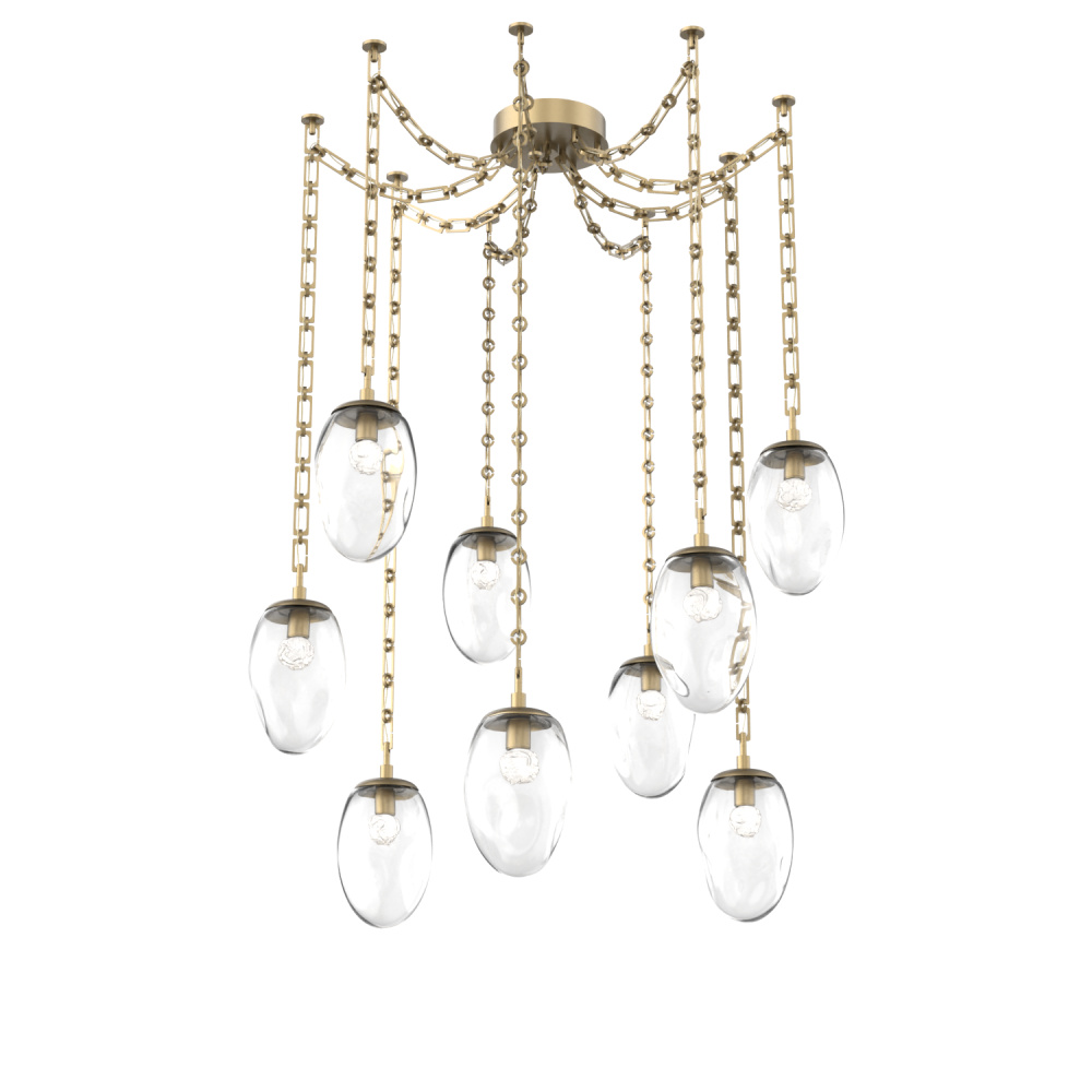 Meteo LED Multi Light Pendant Gilded Brass