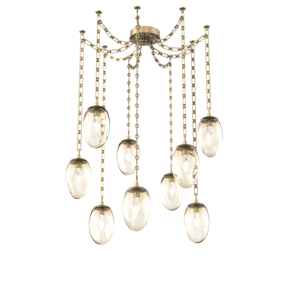 Meteo LED Multi Light Pendant Gilded Brass