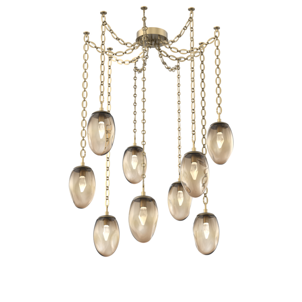 Meteo LED Multi Light Pendant Gilded Brass