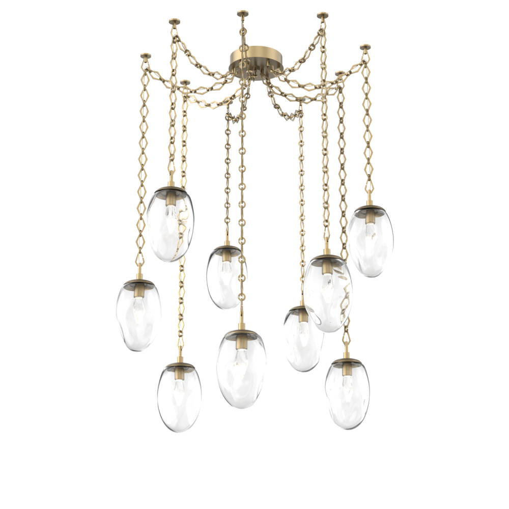 Meteo LED Multi Light Pendant Gilded Brass