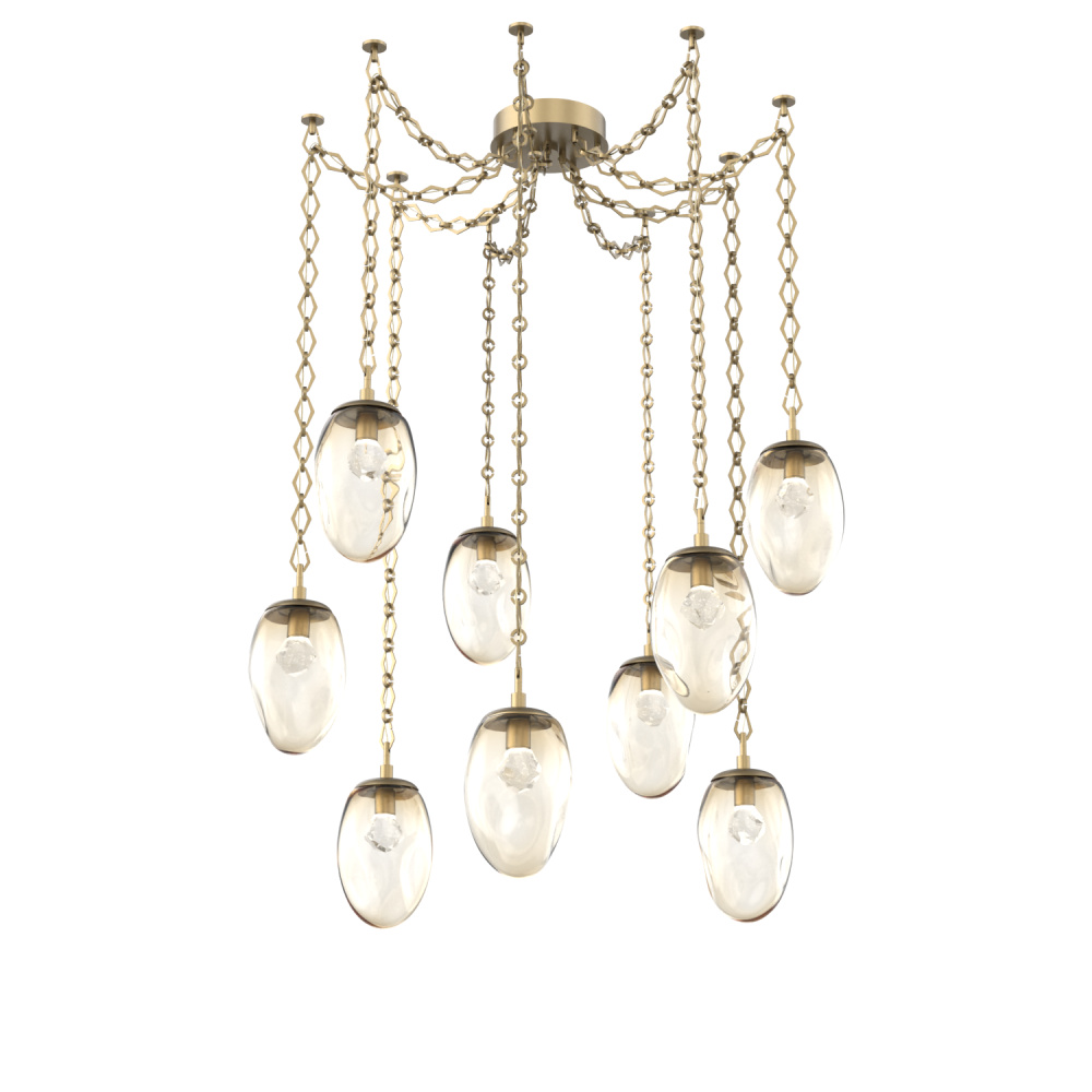 Meteo LED Multi Light Pendant Gilded Brass