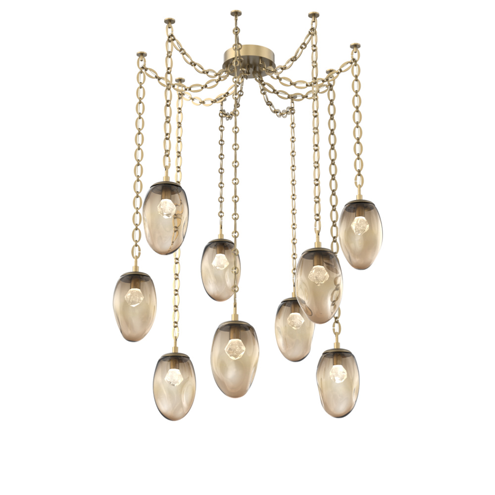 Meteo LED Multi Light Pendant Gilded Brass