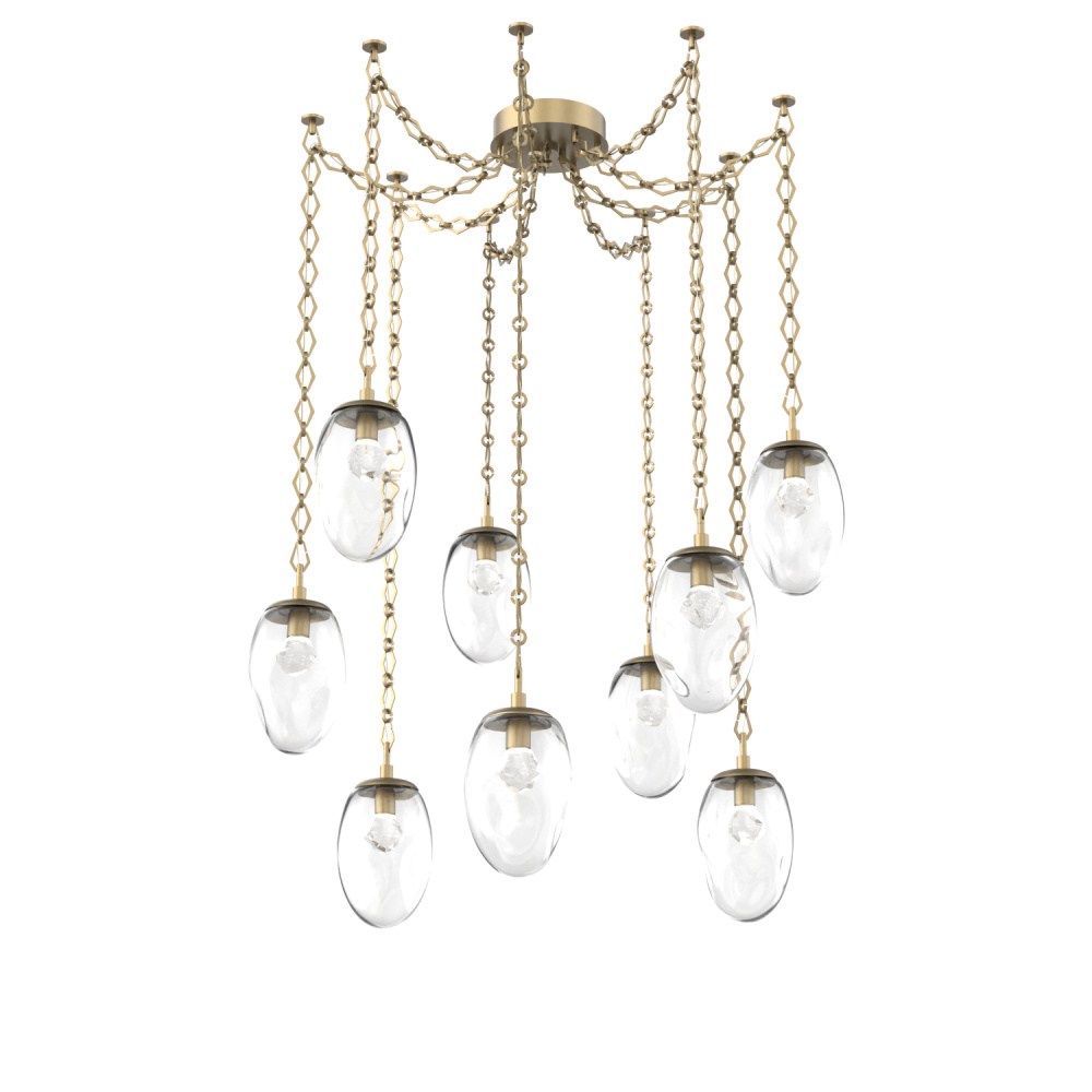 Meteo LED Multi Light Pendant Gilded Brass