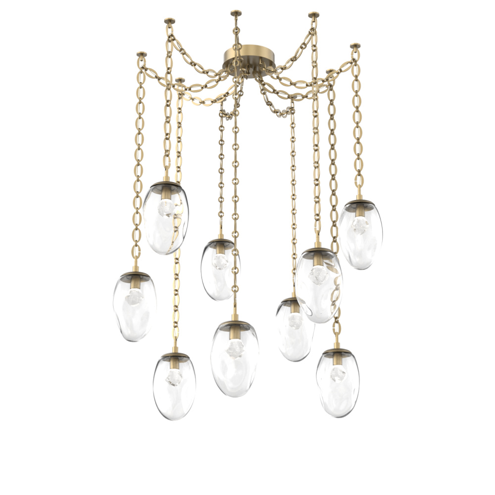 Meteo LED Multi Light Pendant Gilded Brass