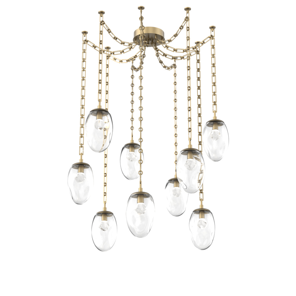 Meteo LED Multi Light Pendant Gilded Brass