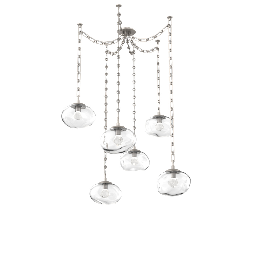 Nova LED Multi Light Pendant Beige Silver