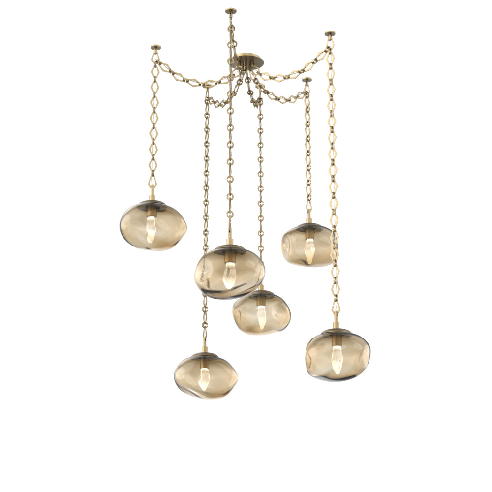 Nova LED Multi Light Pendant Gilded Brass