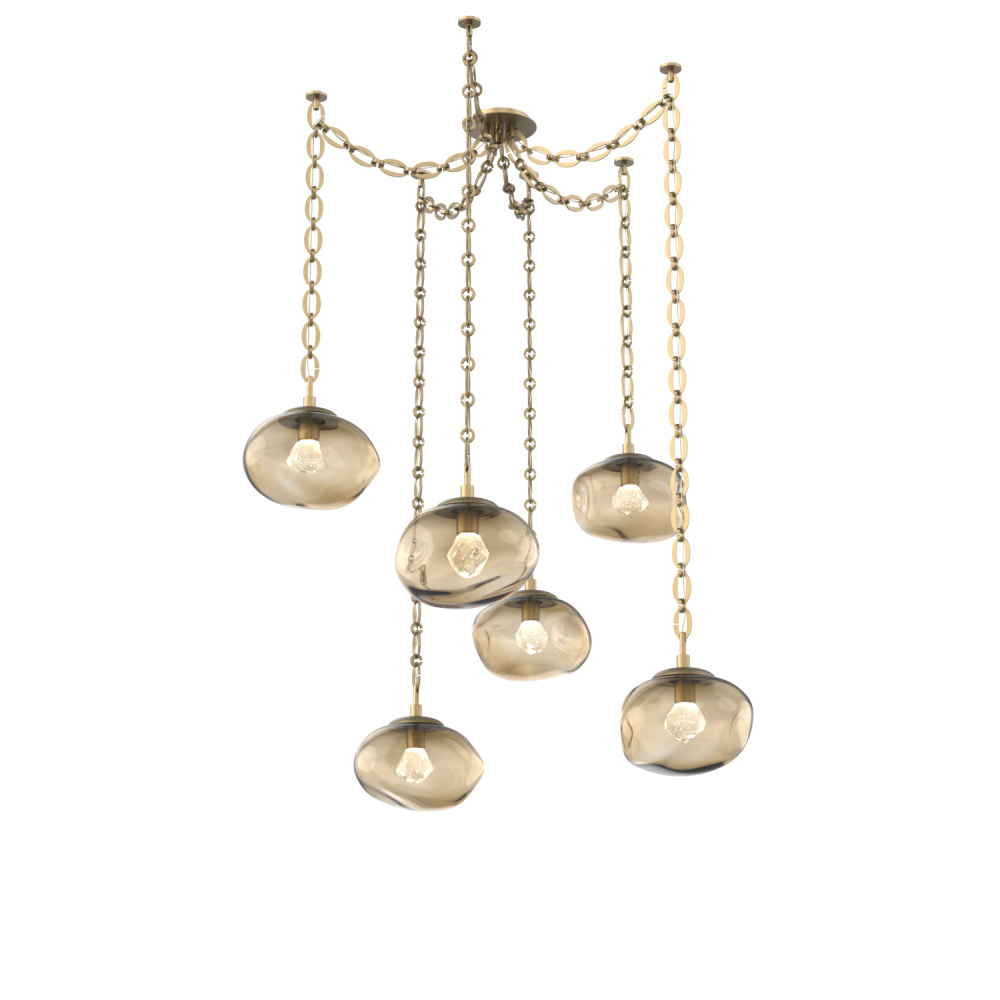 Nova LED Multi Light Pendant Gilded Brass