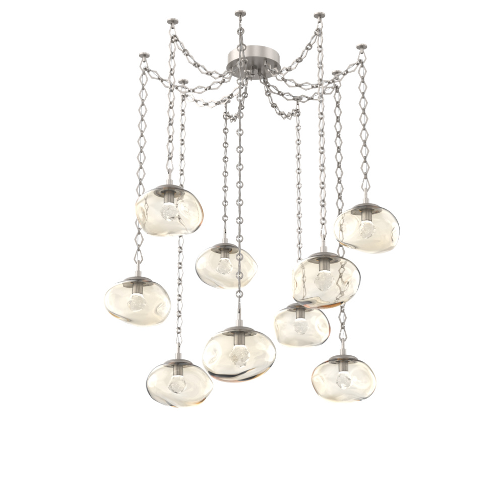 Nova LED Multi Light Pendant Beige Silver