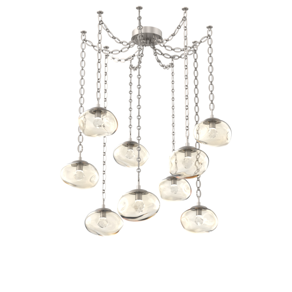 Nova LED Multi Light Pendant Beige Silver