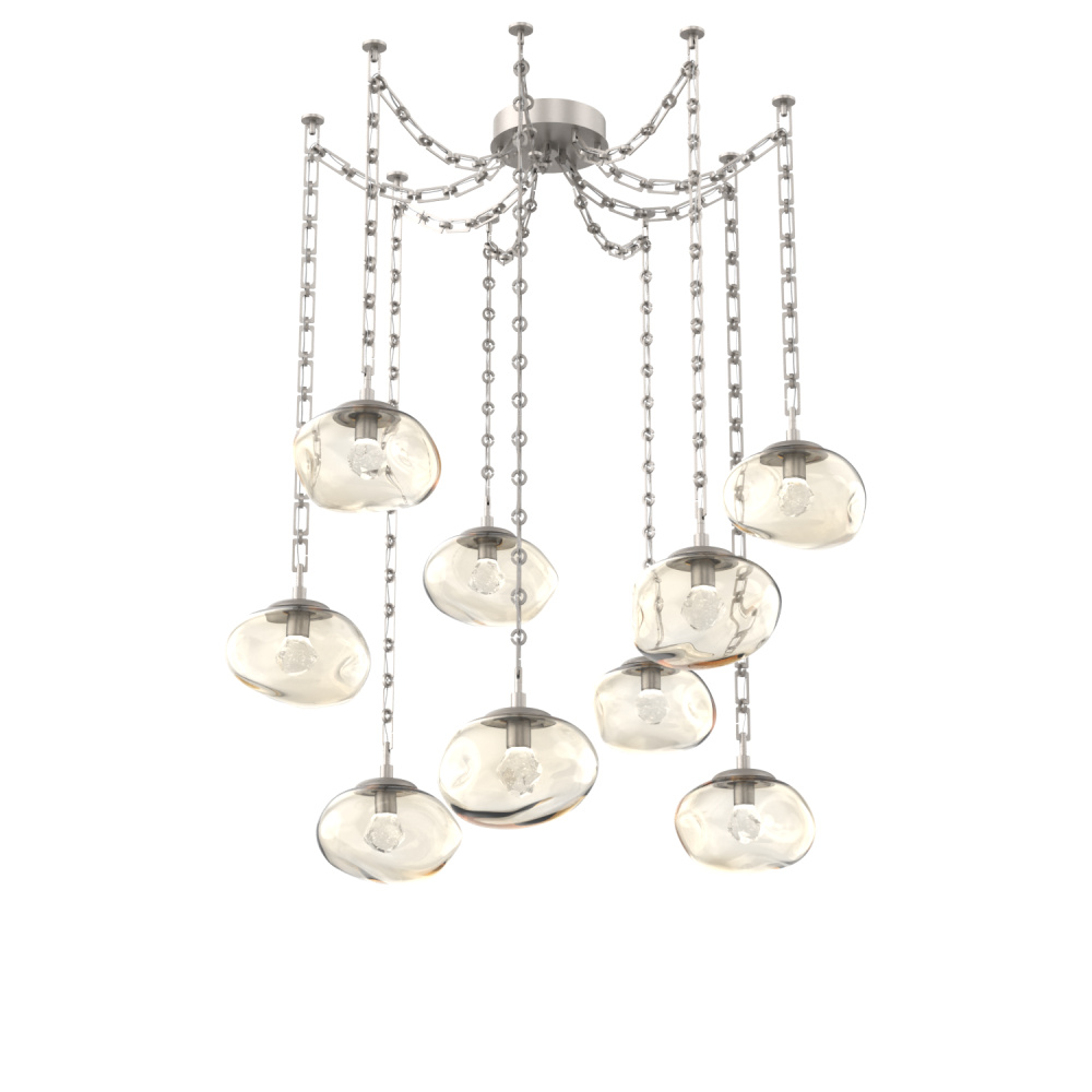 Nova LED Multi Light Pendant Beige Silver