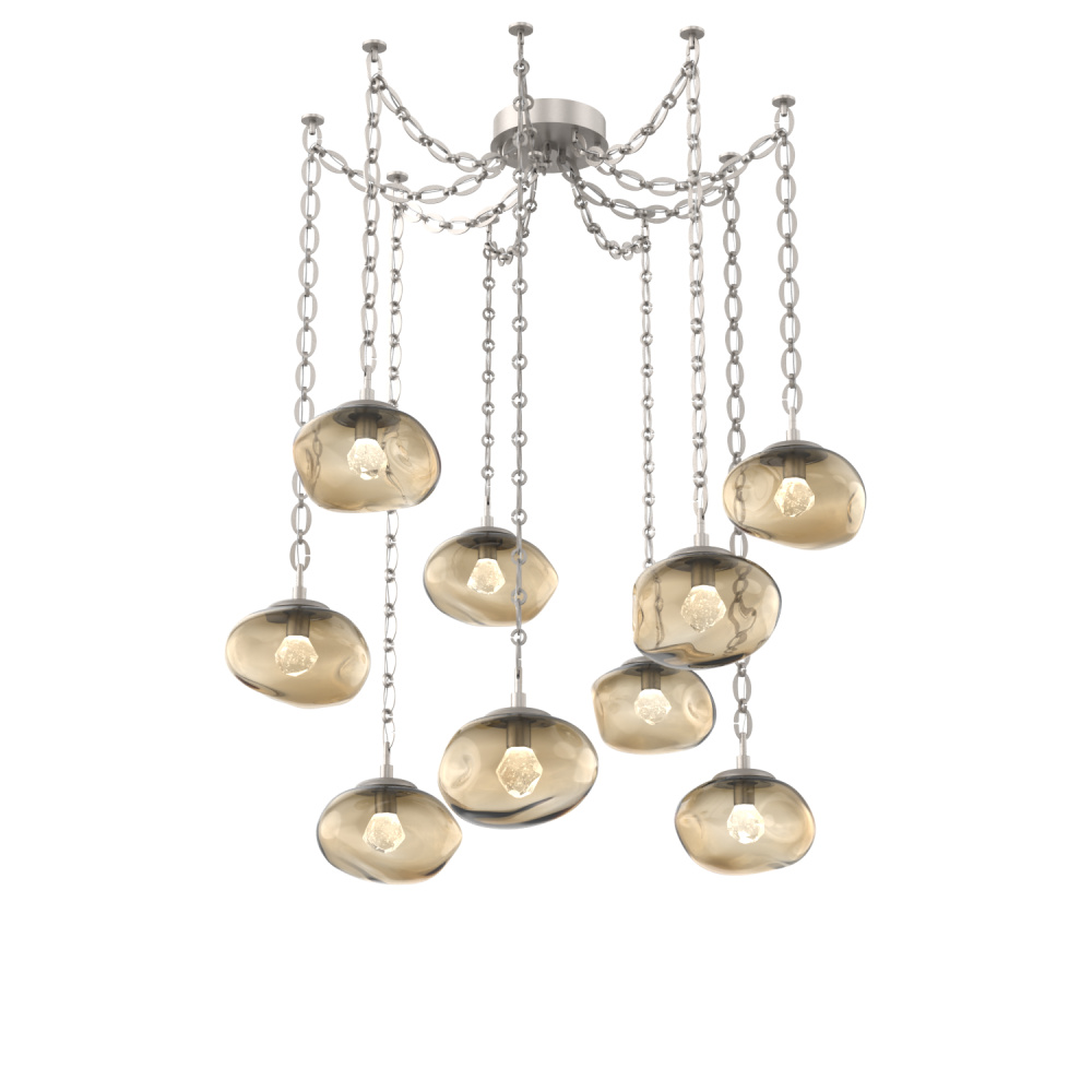 Nova LED Multi Light Pendant Beige Silver