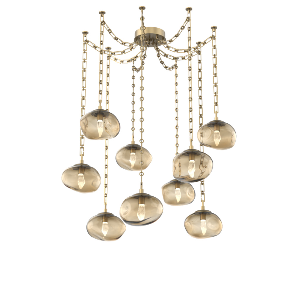 Nova LED Multi Light Pendant Gilded Brass