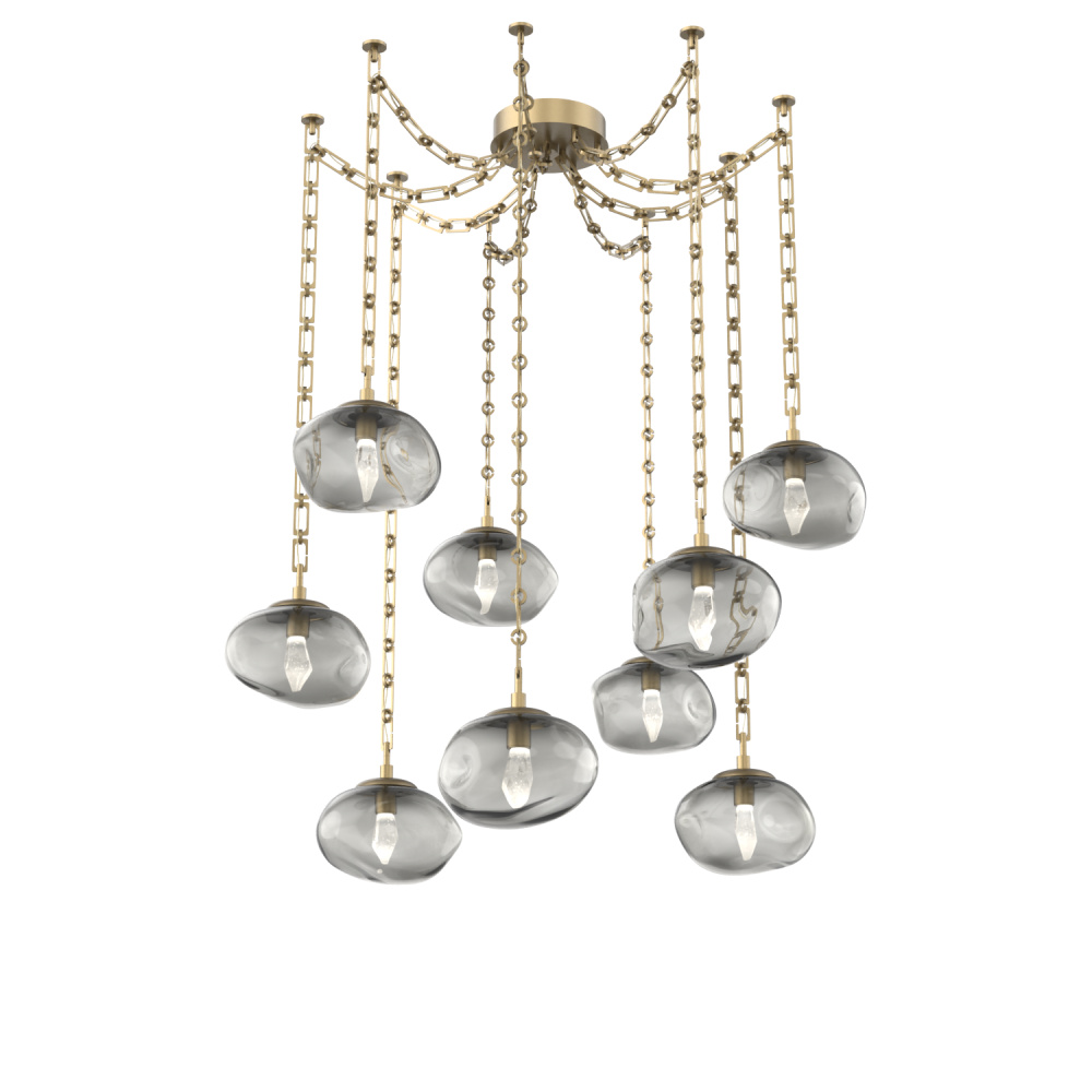 Nova LED Multi Light Pendant Gilded Brass