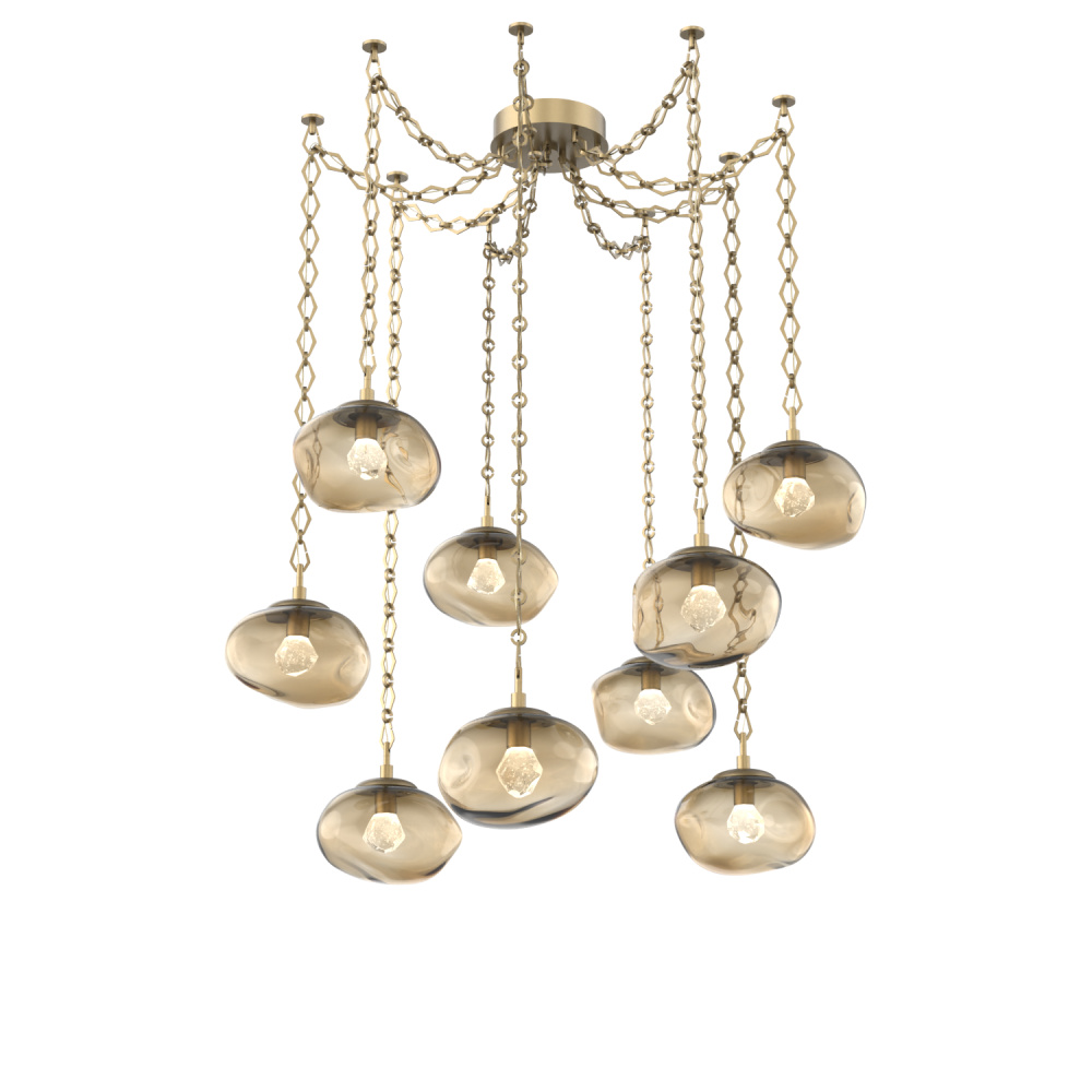 Nova LED Multi Light Pendant Gilded Brass