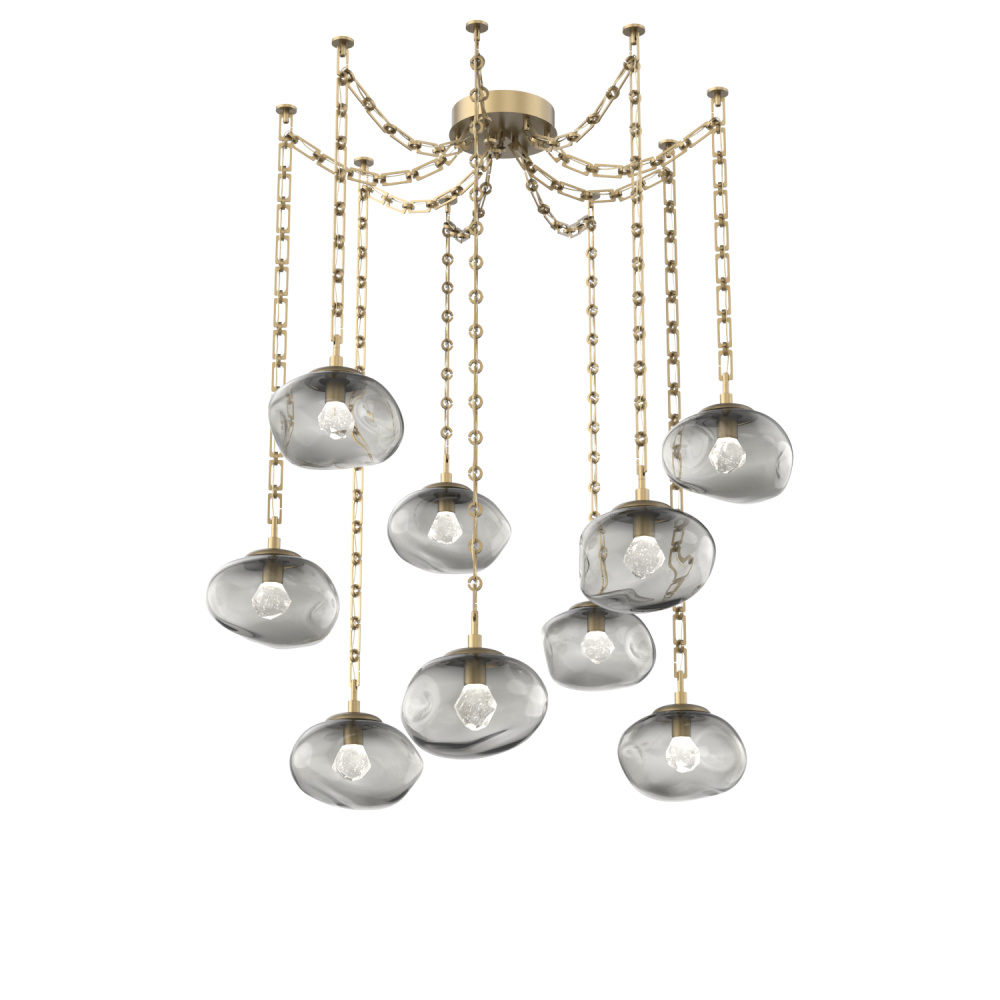 Nova LED Multi Light Pendant Gilded Brass