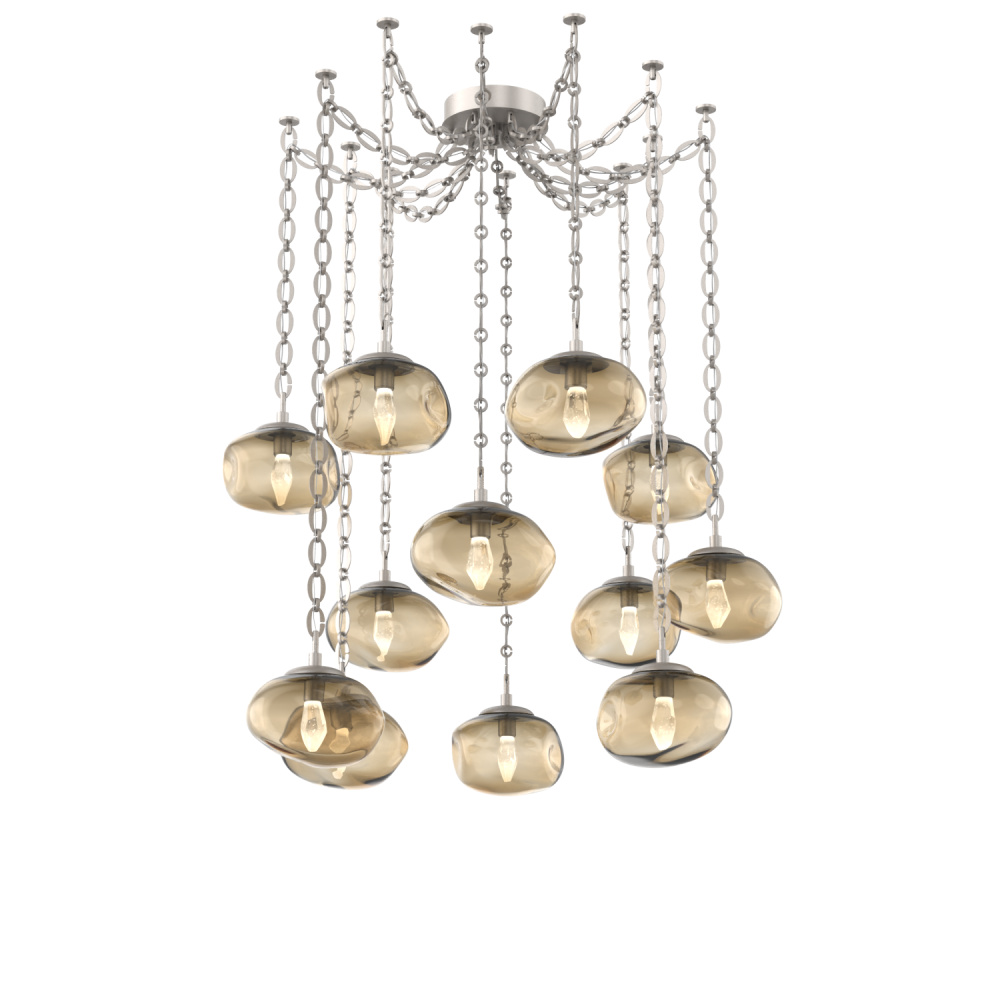 Nova LED Multi Light Pendant Beige Silver