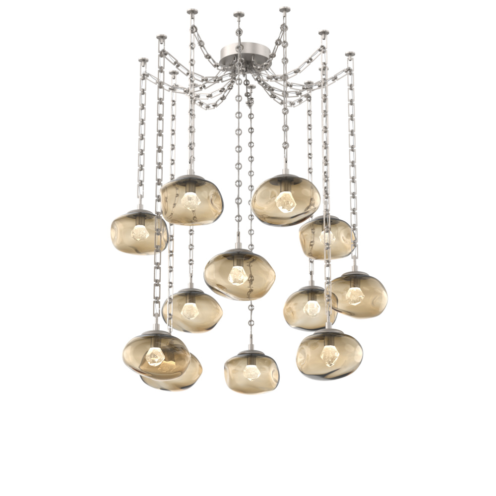 Nova LED Multi Light Pendant Beige Silver