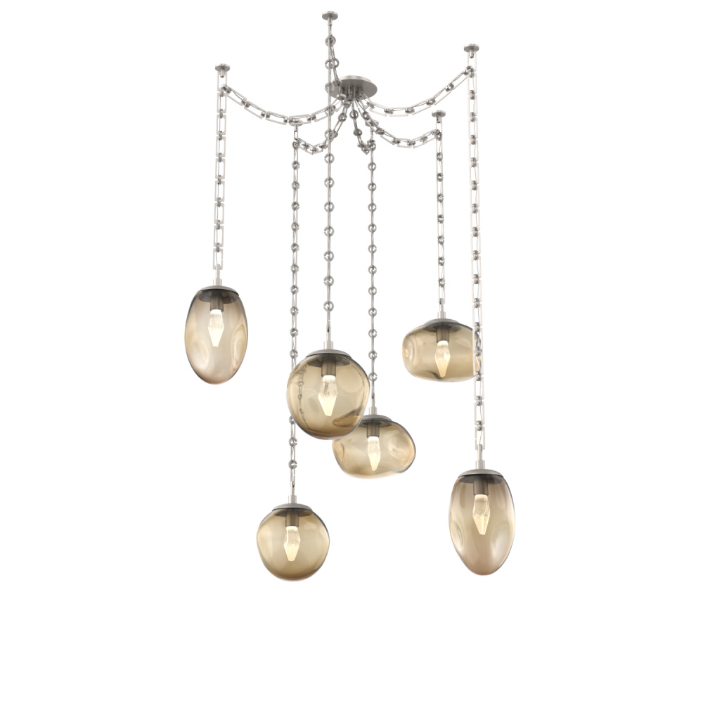 Cosmos LED Multi Light Pendant Beige Silver