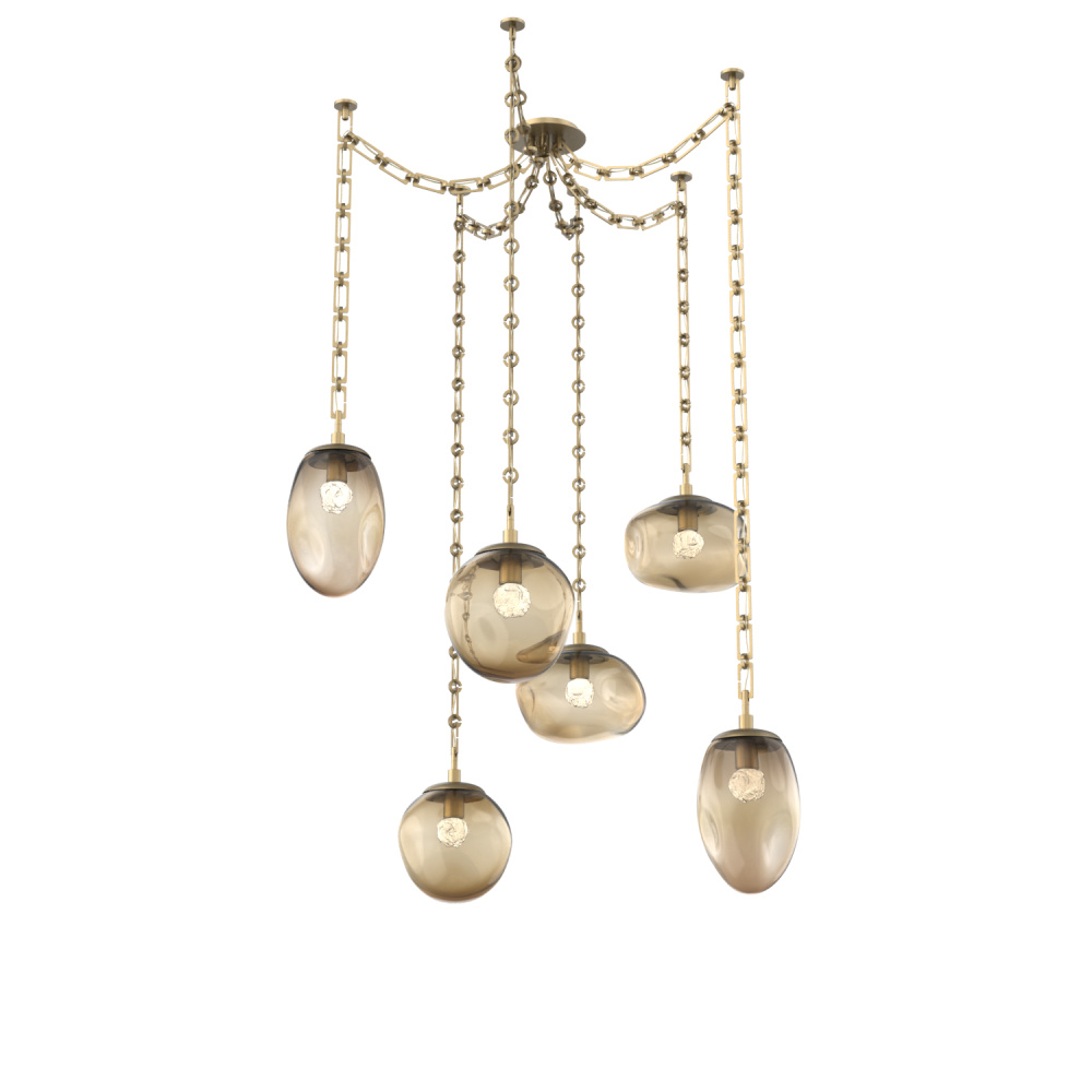 Cosmos LED Multi Light Pendant Gilded Brass