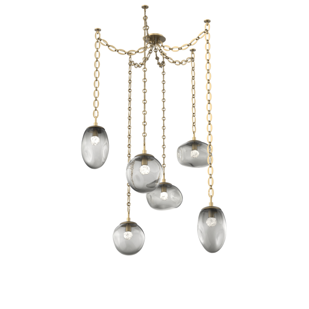 Cosmos LED Multi Light Pendant Gilded Brass