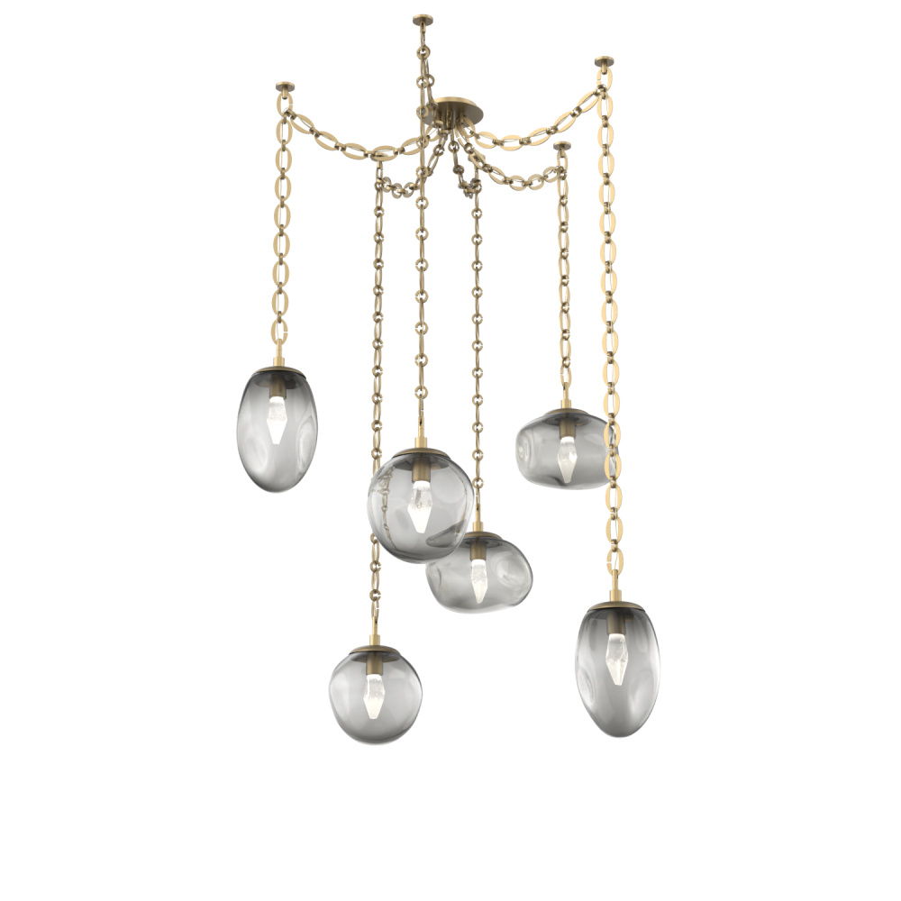 Cosmos LED Multi Light Pendant Gilded Brass