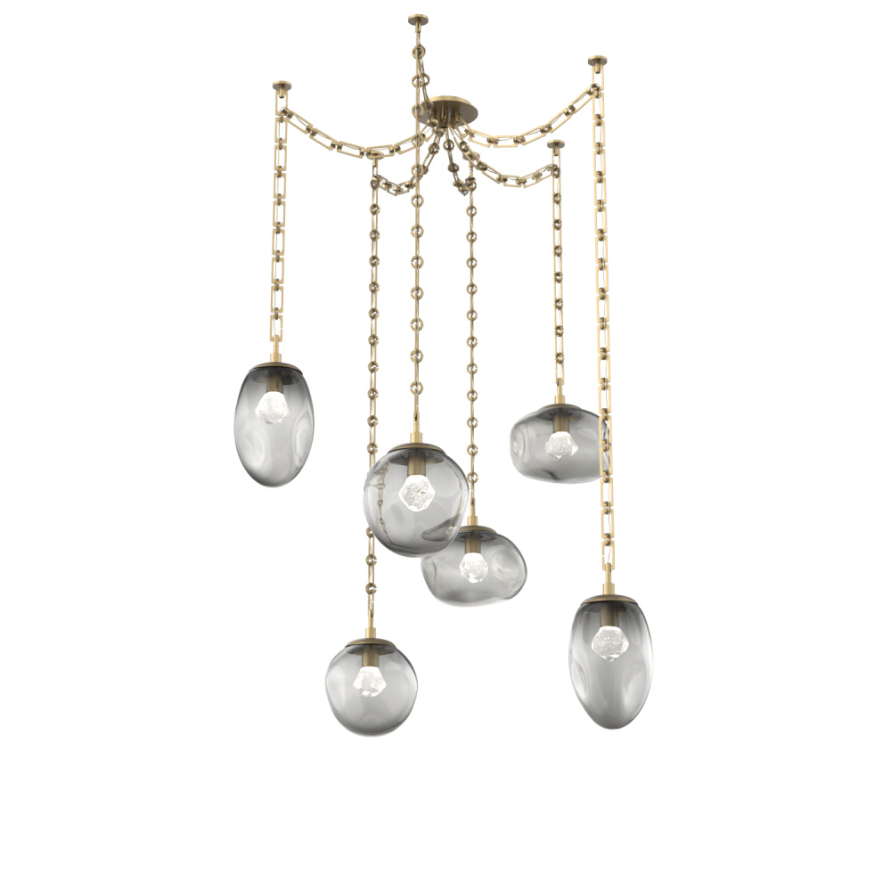 Cosmos LED Multi Light Pendant Gilded Brass