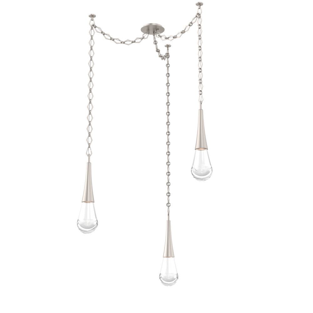 Raindrop Multi Light Pendant Beige Silver