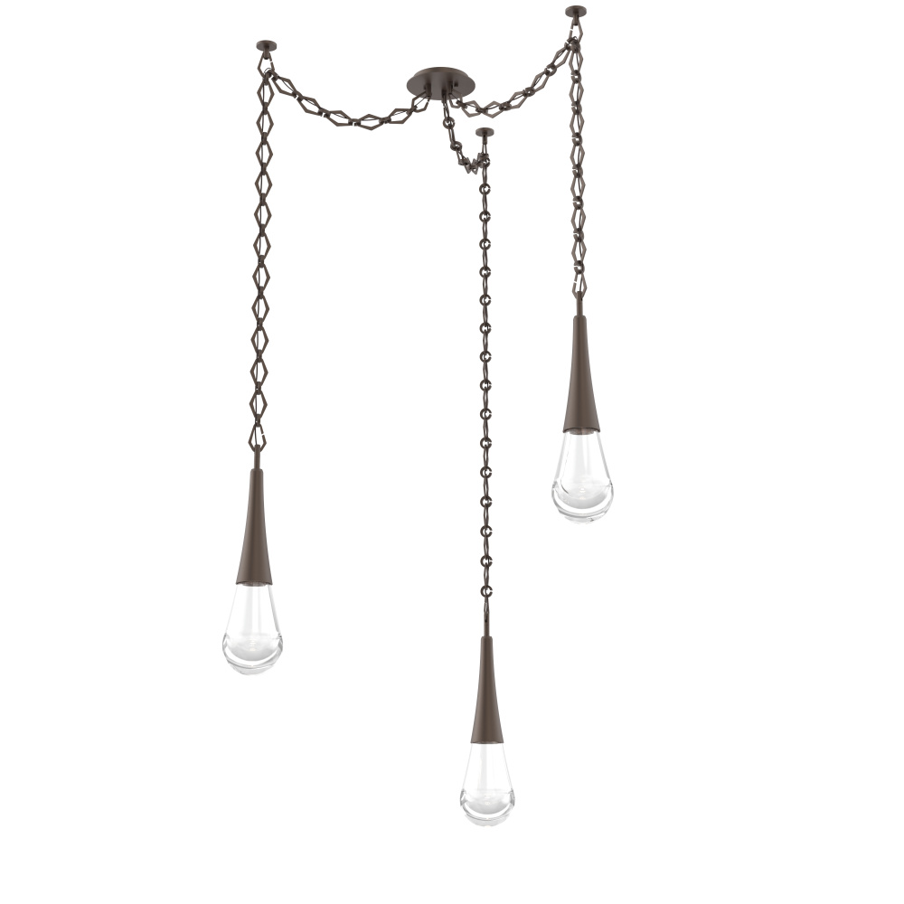 Raindrop Multi Light Pendant Flat Bronze