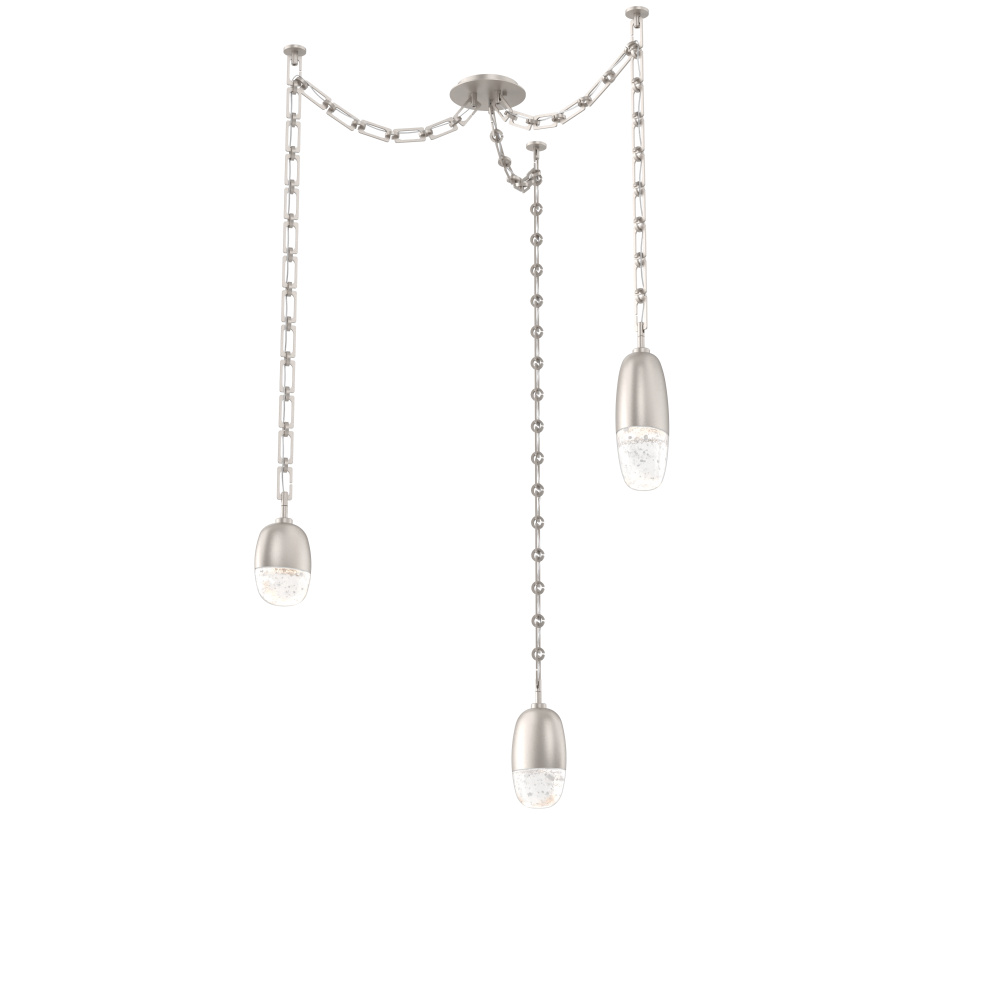 Pebble Multi Light Pendant Beige Silver
