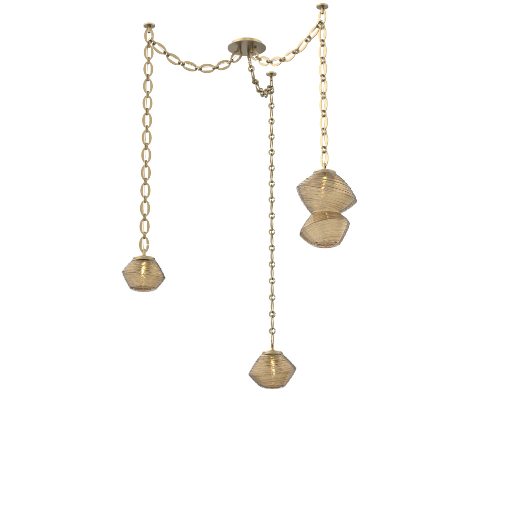 Mesa Multi Light Pendant Gilded Brass