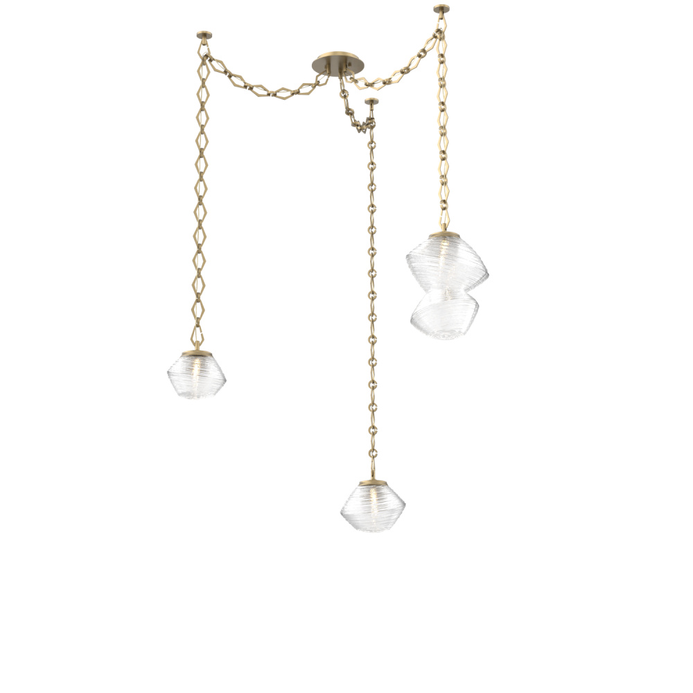 Mesa Multi Light Pendant Gilded Brass