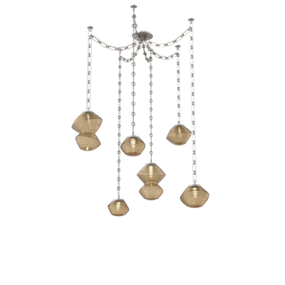 Mesa Multi Light Pendant Beige Silver