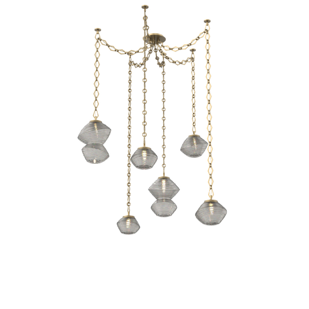 Mesa Multi Light Pendant Gilded Brass