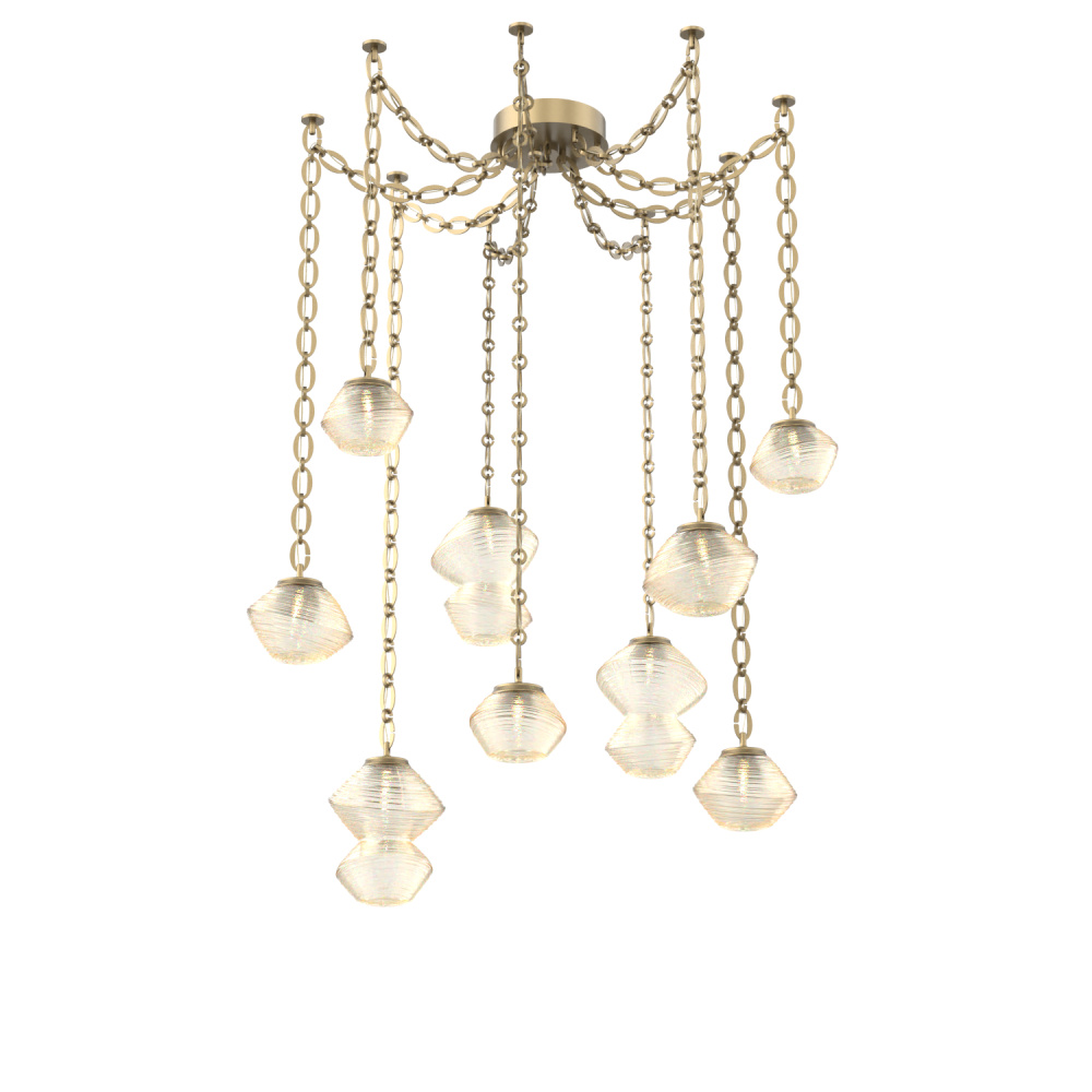 Mesa Multi Light Pendant Gilded Brass