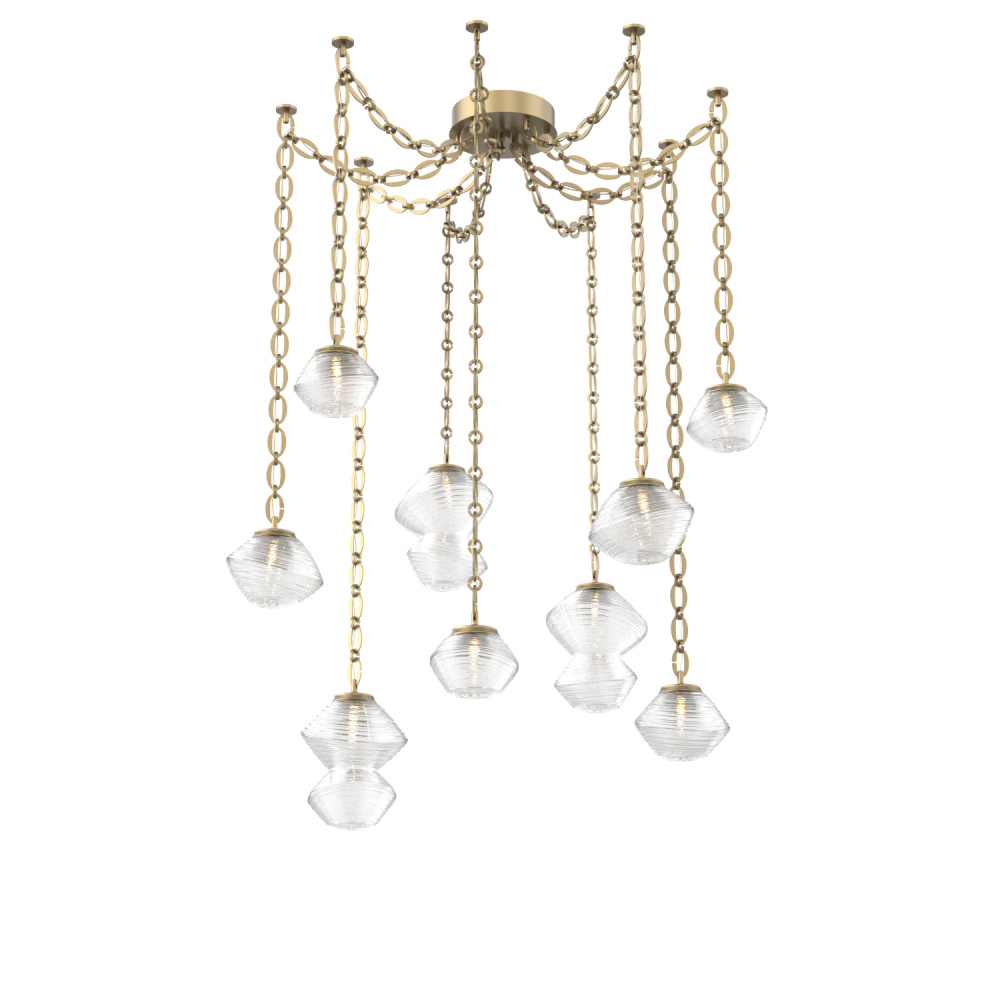 Mesa Multi Light Pendant Gilded Brass
