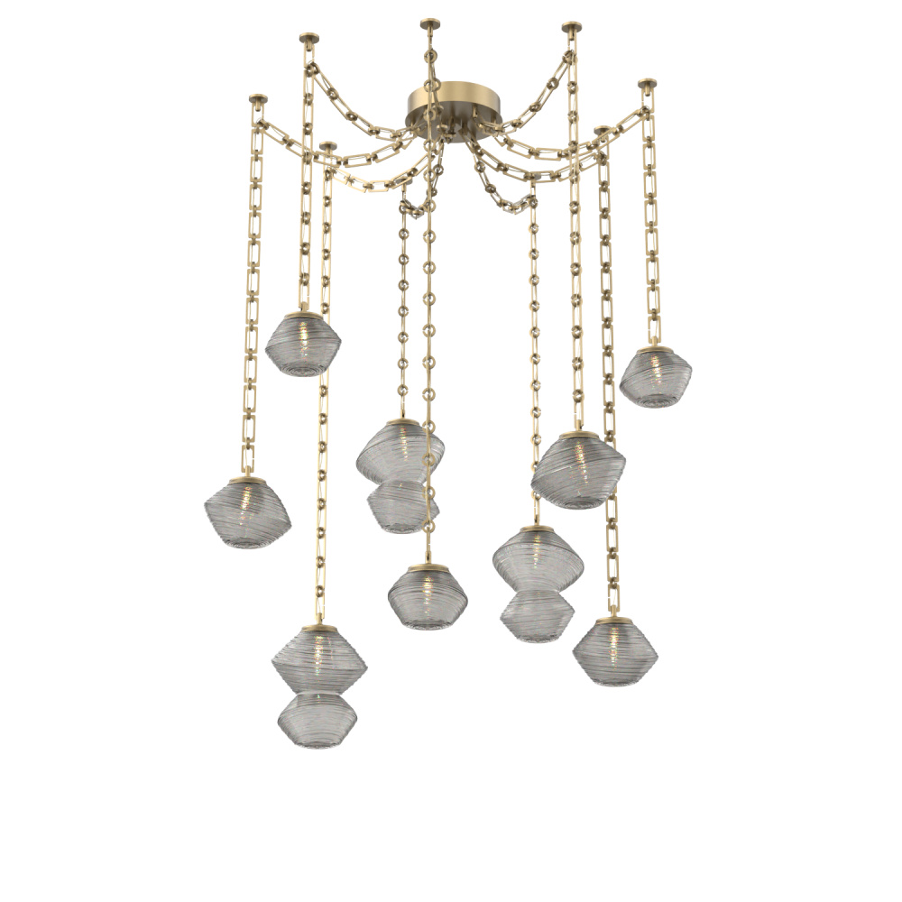 Mesa Multi Light Pendant Gilded Brass