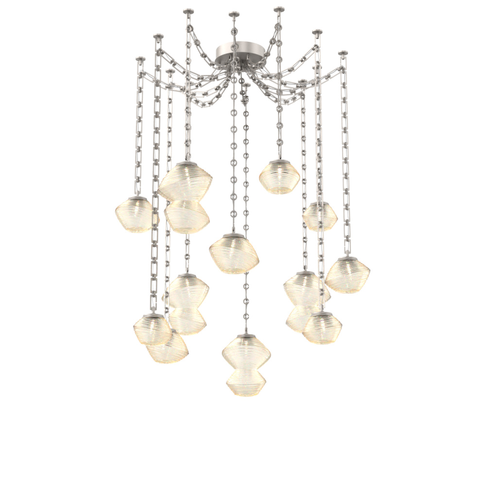 Mesa Multi Light Pendant Beige Silver