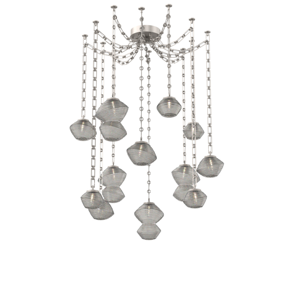 Mesa Multi Light Pendant Beige Silver
