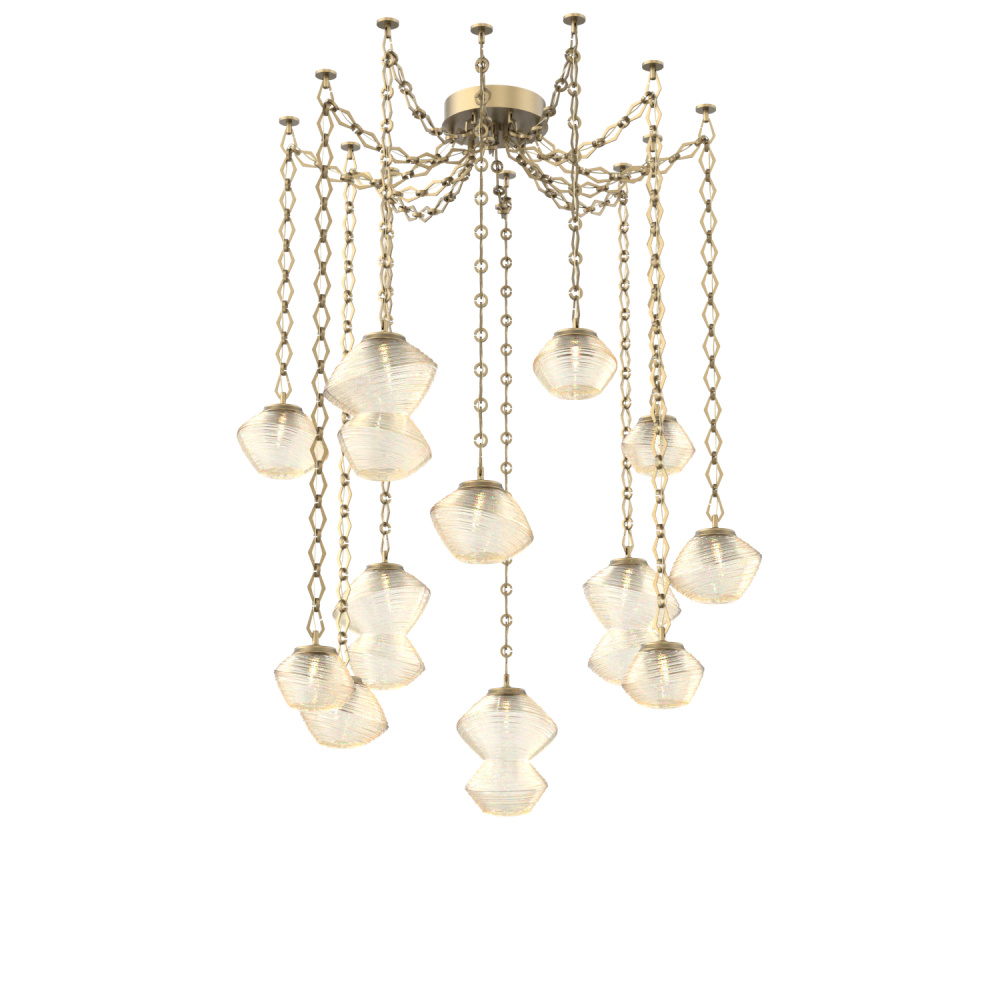 Mesa Multi Light Pendant Gilded Brass